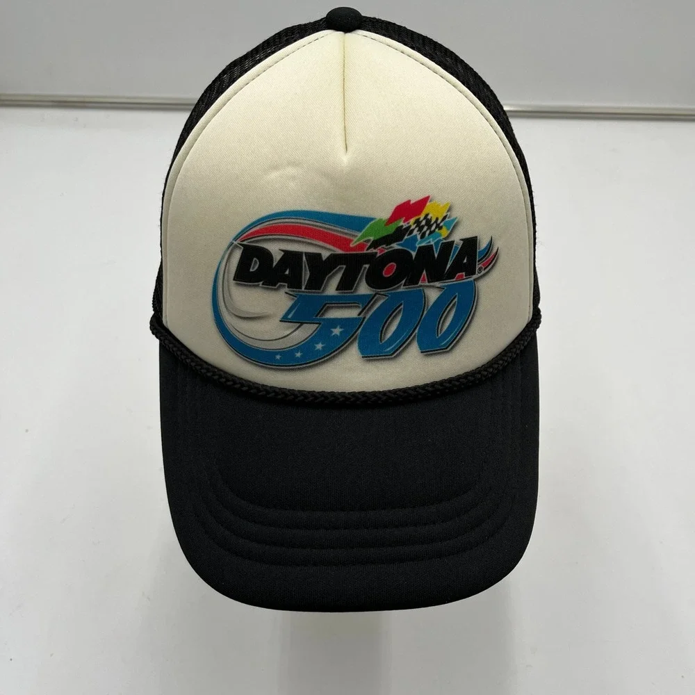 NASCAR Daytona‎ 500 Trucker Hat Mesh Snapback Racing Black OSFM Cotton On